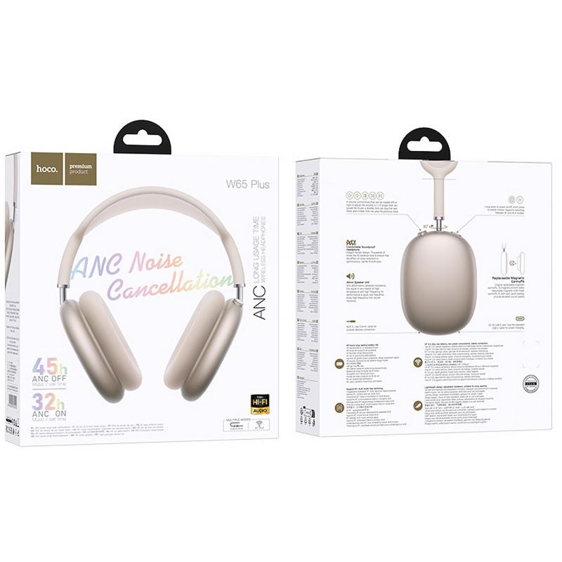 Накладные беспроводные наушники Hoco W65 Plus Happy ANC Херсон - зображення 4