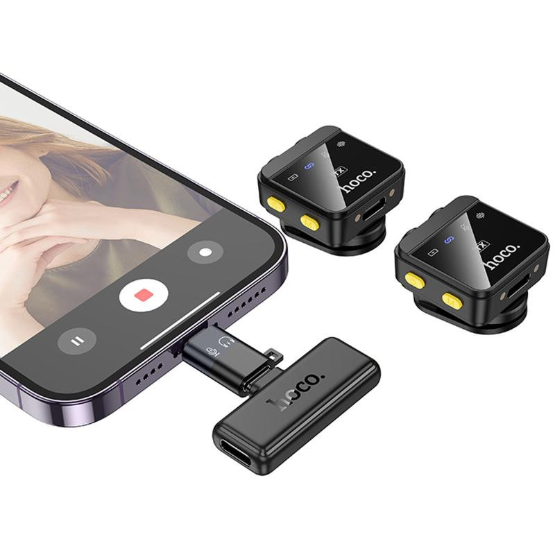 Петличный беспроводной микрофон Hoco L17 Dual-mic magnetic (Lightning/Type-C) Херсон - изображение 3