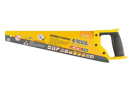 Ножовка столярная MASTERTOOL 4TPI MAX CUT 400 мм закаленный зуб 2-D заточка полированная 14-2640 Харків