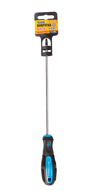 Отвёртка крестовая магнитная MASTERTOOL PH1х200 мм ручка с TPR покрытием 48-5120 Харків - зображення 2