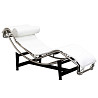 Шезлонг Лекор шкірозамінник, нержавіюча сталь, білий Днепр