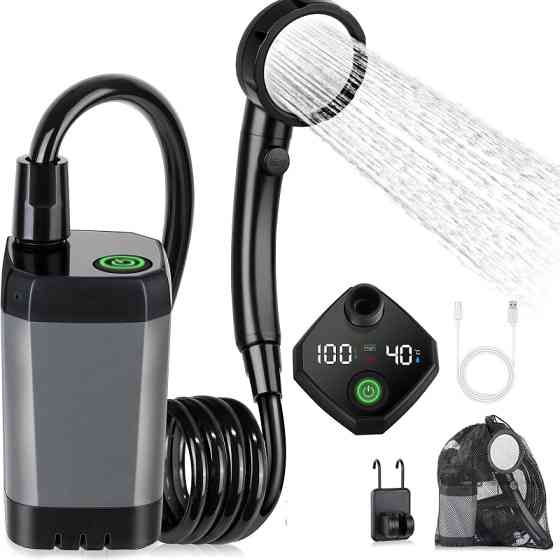 Портативный душ Spopal Pro Water Temp and Battery Level Indicator 6000mAh + bucket 20L (USB-C) Херсон