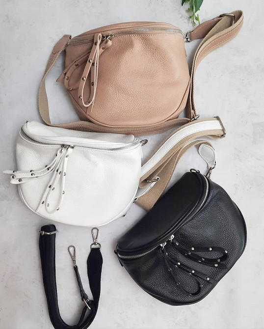 Бананка в натуральній шкірі Італія крос-боді широкий ремінь TS000054 Одеса - зображення 3