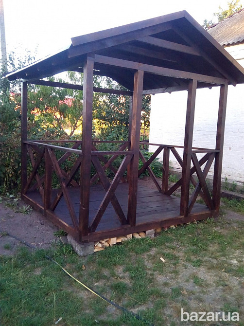 Деревянная беседка. Альтанка. Альтанка садовая. Альтанка дачная. Беседка садовая. Вишнёвое - изображение 2