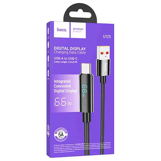 Дата кабель Hoco U125 Benefit 5A USB to Type-C with display (1.2m) Херсон
