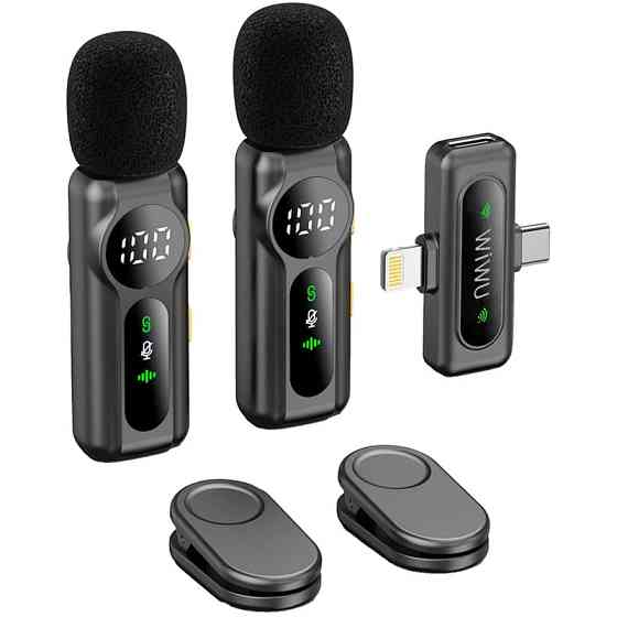 Петличный беспроводной микрофон WIWU WM007 Dual-mic (Lightning/Type-C) Херсон