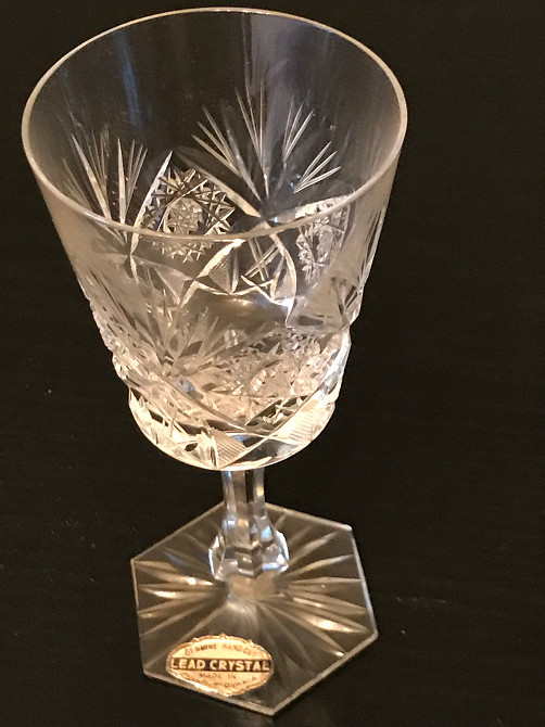 Набоp из 6 фужеров богемского хрусталя ручной резки. Дніпро - зображення 1