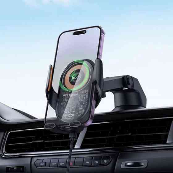 Автомобільний тримач Hoco HW34 wireless fast charging Black Харьков