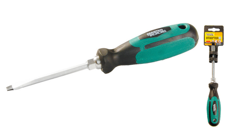 Отвёртка шлицевая магнитная MASTERTOOL HEXAGON SL5х75 мм ручка с TPR покрытием 45-8575 Харків - зображення 1