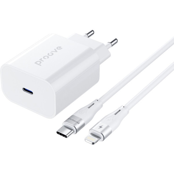 Мережевий зарядний пристрій Proove Rapid 20W (Type-C) + cable Type-C to Lightning White (WCRP2001210 Харків - зображення 1