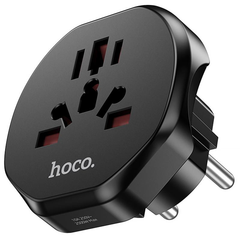 Сетевой универсальный переходник Hoco AC6 3in1 (EU) Херсон - зображення 2