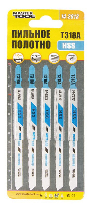 Полотно пильное для лобзика MASTERTOOL T318A 5 шт металл чистый прямой рез 21TPI/132 мм 14-2813 Харків - зображення 2