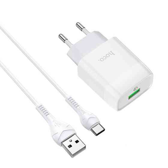 СЗУ Hoco C72Q Glorious QC3.0 18W (1USB-A) + кабель USB to Type-C Херсон