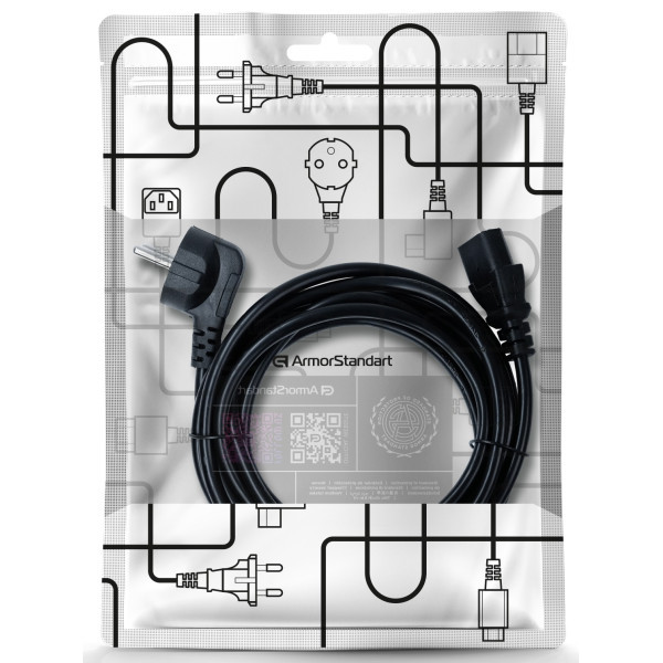Кабель живлення ArmorStandart CEE 7/7 - С13 0,75мм 3м black (ARM74269) (Код товару:42290) Харьков - изображение 3
