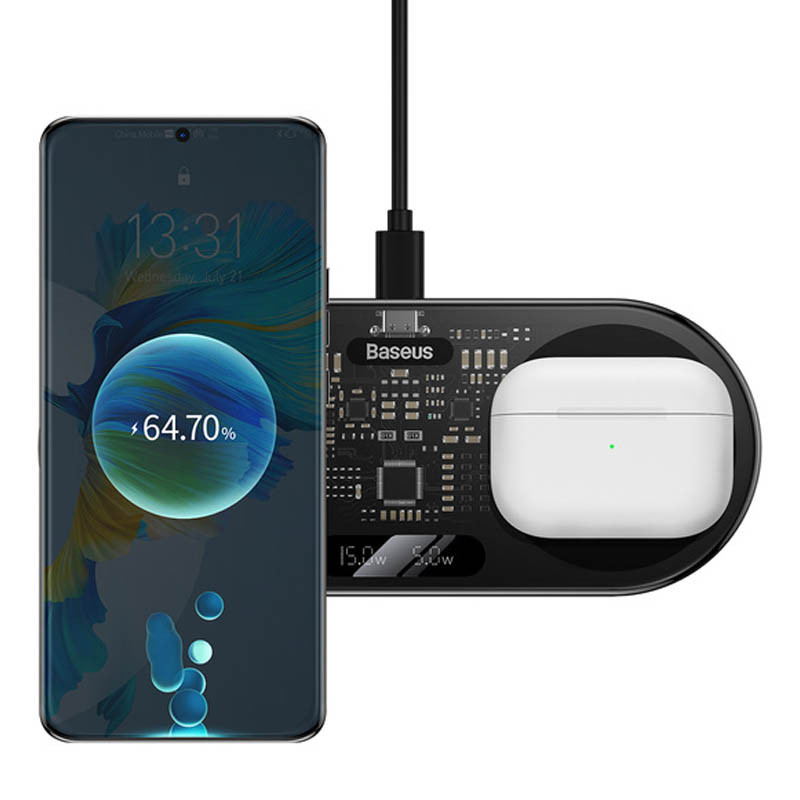 БЗУ Baseus Digital LED Display 2in1 20W Universal version (WXSX010101) Херсон - изображение 3