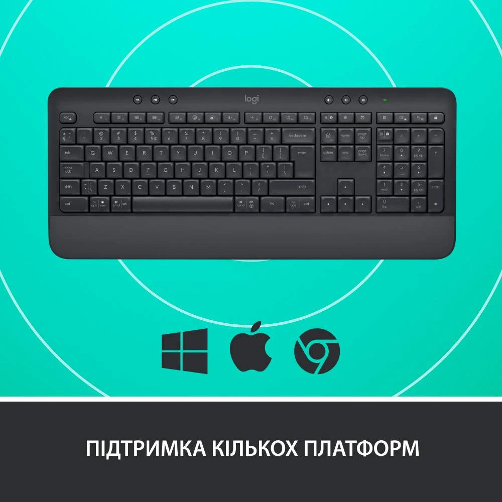 Клавиатура компьютерная безпроводная Logitech Signature K650 USB/Bluetooth Graphite 920-010945 графи Київ - зображення 7