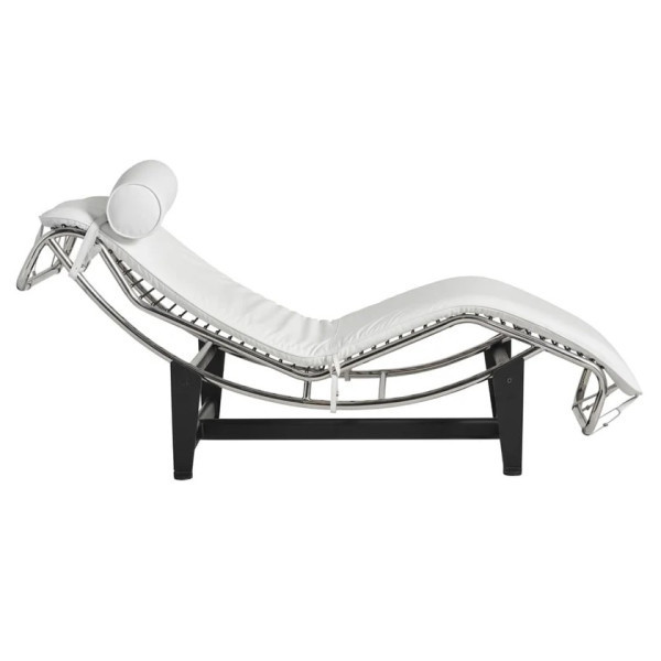 Шезлонг Лекор нержавіюча сталь, білий або чорний шкірозамінник Дніпро - зображення 4