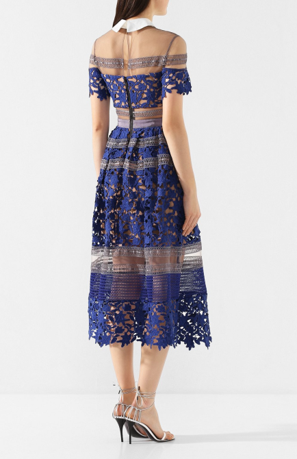 Сукня Self Portrait, синій колір, мереживо. Знижка -50%! Одеса - зображення 5