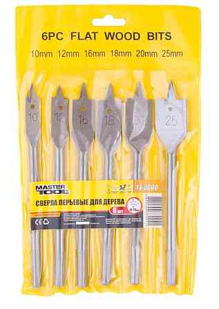 Набор сверл для дерева MASTERTOOL перьевых 6 шт 10/12/16/18/20/25 мм 14-0600 Харків