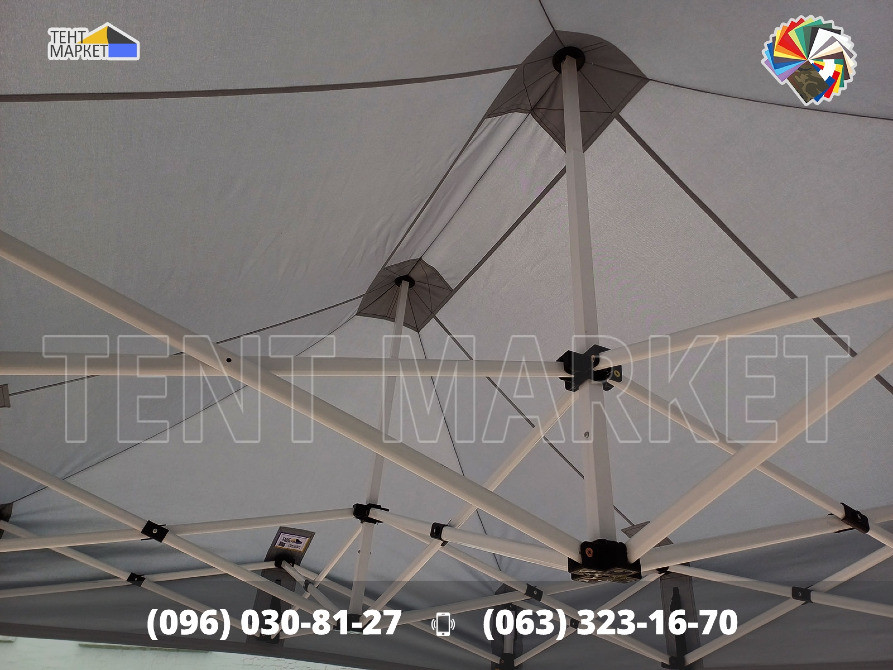 Тент брезент 3х2 Сірий накриття дах на китайский торговий шатер. Виготовлення Тенти Шатри палатки Запорожье - изображение 4