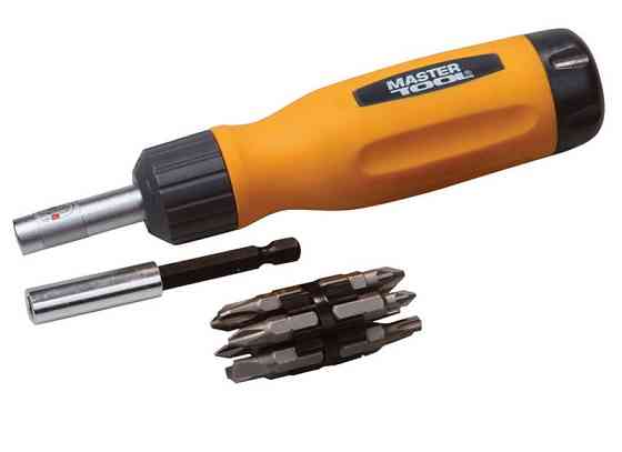 Отвертка с реверсом MASTERTOOL 12-В-1 PH1-2-3/PZ1-2-3/SL4-5-6/T15-20-25 25 мм магнитный держатель 40 Харьков