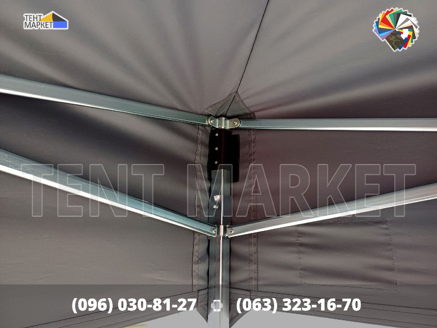 Шатер розсувний 6х3 Pro Extra Сірий з оцинкований каркас. Шатри намети виготовлення пошиття тенти Запоріжжя - зображення 4