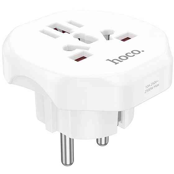 Сетевой универсальный переходник Hoco AC6 3in1 (EU) Херсон