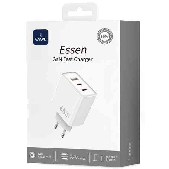 СЗУ WIWU G005 Essen PD65W+QC3.0 GaN (1USB-A/2C) Херсон