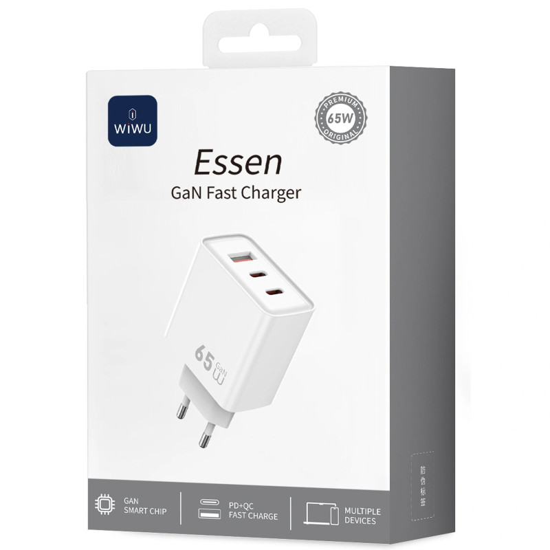 СЗУ WIWU G005 Essen PD65W+QC3.0 GaN (1USB-A/2C) Херсон - изображение 2