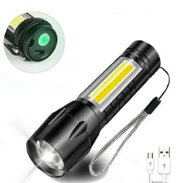 Ліхтарик кишеньковий алюмінієвий + Zoom(200м) + Акумулятор + Кабель для заряджання + Кейс Косів - зображення 1