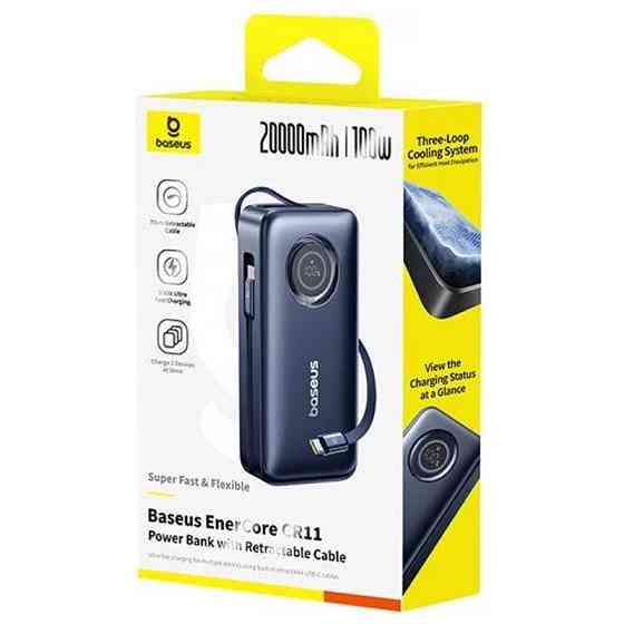 Портативное ЗУ Power Bank Baseus EnerCore CR11 PD100W with cable 20000 mAh (PPNMS) Херсон