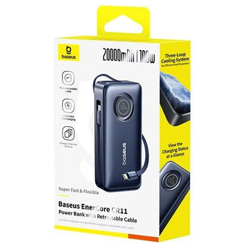 Портативное ЗУ Power Bank Baseus EnerCore CR11 PD100W with cable 20000 mAh (PPNMS) Херсон - изображение 2