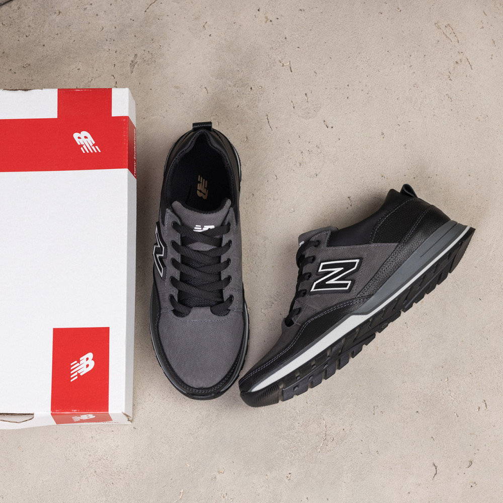 Мужские кожаные кроссовки Clasic Grey Киев - изображение 5