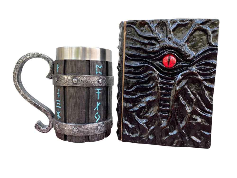 Подарочный набор Кружка 3D Скандинавские Руны и Блокнот 3D «Книга, что смотрит в ответ» Киев - изображение 1