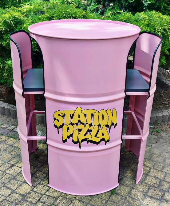 Промо-стол из металлической бочки + 2 барных стула | Брендированный барный стол Киев - изображение 11