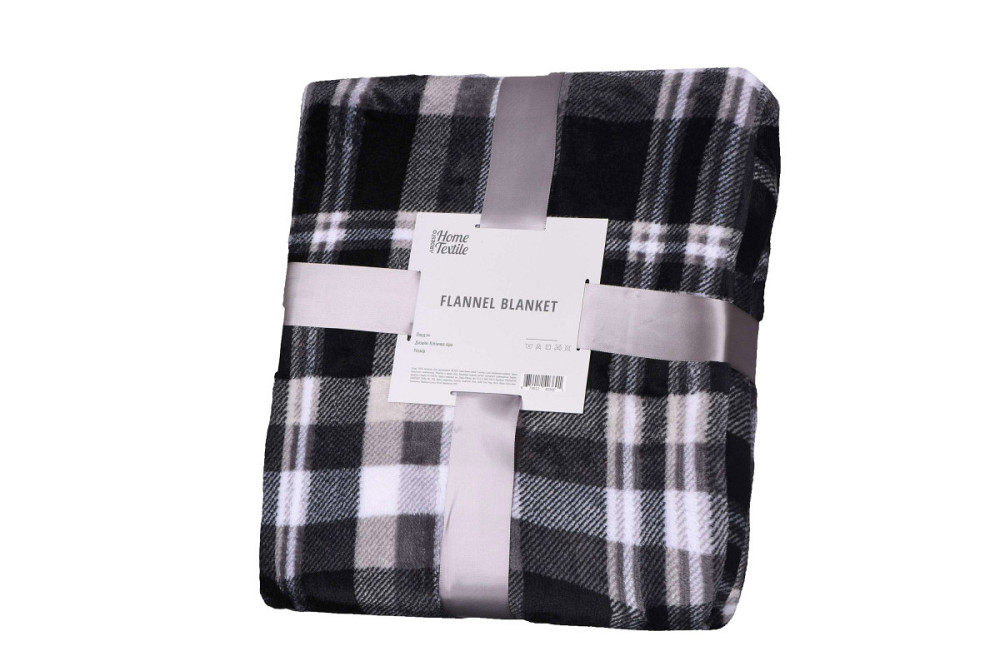 Плед Ardesto Flannel клітка ART-0102-PB 200х220 см сірий Киев - изображение 1