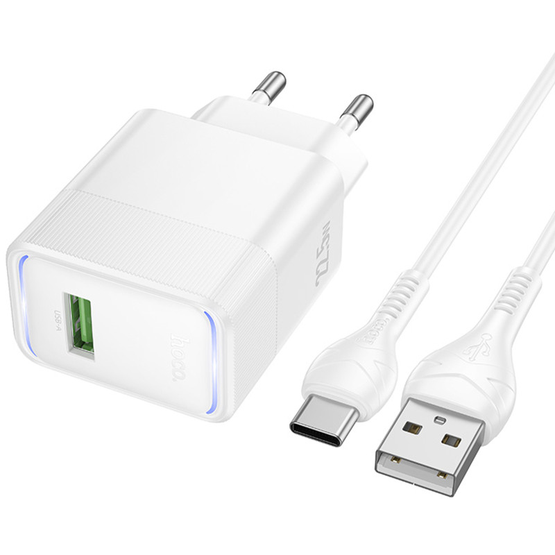 СЗУ Hoco CS111A Lounge PD22.5W (1USB-C) + кабель USB to Type-C Херсон - зображення 2