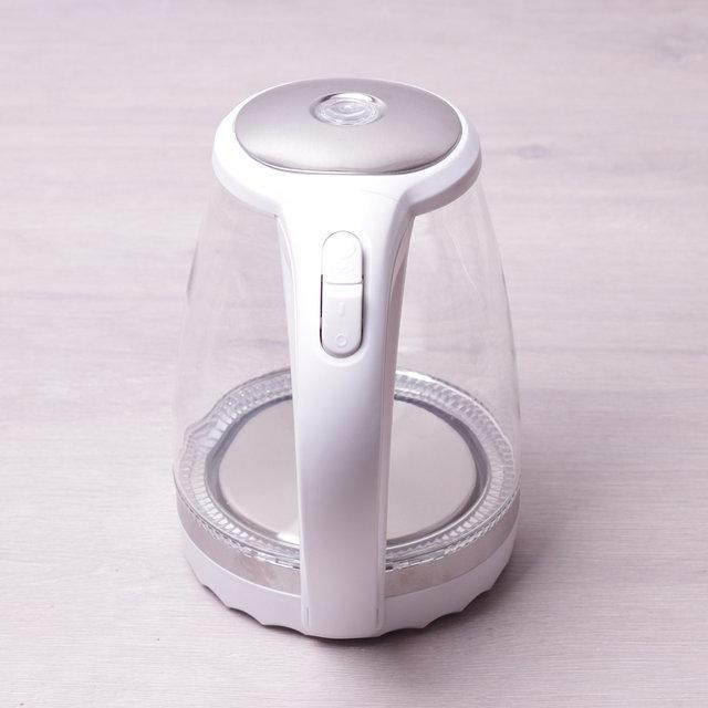 Электрический чайник с синей LED подсветкой и стальными декоративными вставками на 1,5 л Kamille a17 Київ - зображення 3