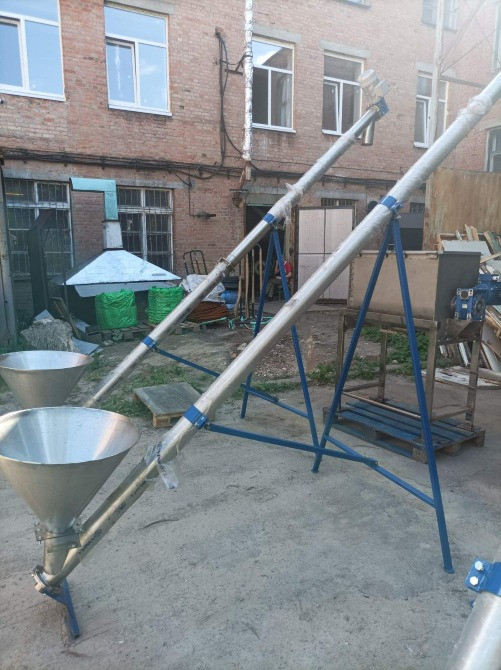 Промышленные винтовые шнековые конвейеры в трубе из нержавеющей стали D'200 L8000, 15т.час Кропивницький - зображення 5