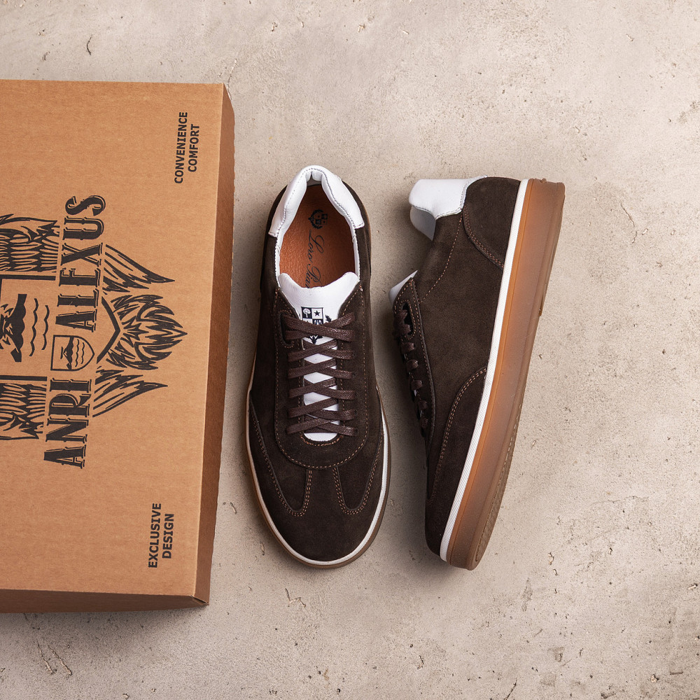 Мужские кожаные кроссовки Brown Velvet Київ - зображення 10