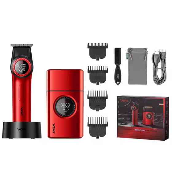 Комплект триммер та шейвер VGR 2 в 1 V-977&V-377 RED красный Киев