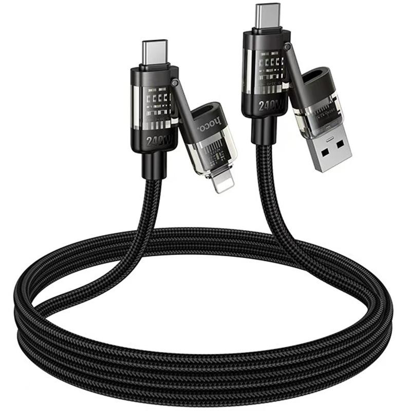 Дата кабель Hoco U151 Goldsmith 4in1 Type-C to USB/Type-C to Lightning 240W (1.2m) Херсон - изображение 4