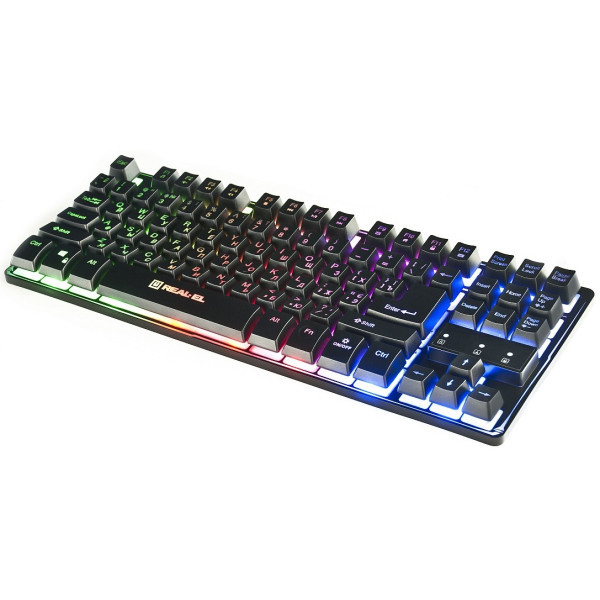 Клавіатура REAL-EL Gaming 8710 TKL USB Black (EL123100030) Харків - зображення 2