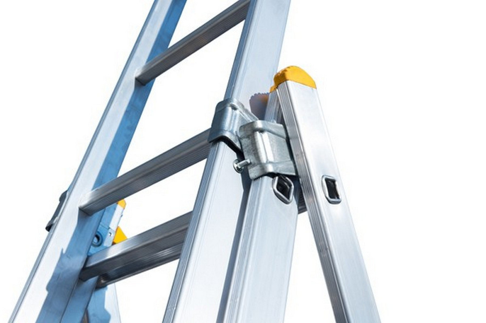 Лестница алюминиевая MASTERTOOL трехсекционная комбинированная 3х11 ступеней h=7250 мм max 150 кг 79 Харьков - изображение 5