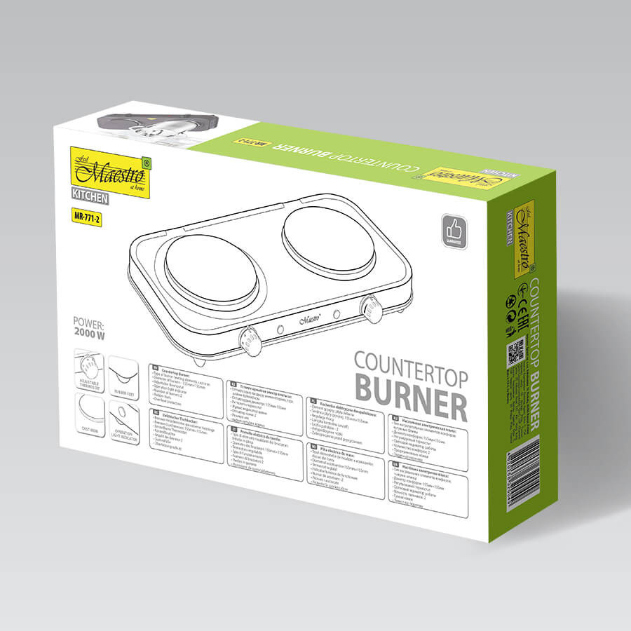 Плита электрическая настольная Maestro MR-771-2 2000 вт Киев - изображение 4