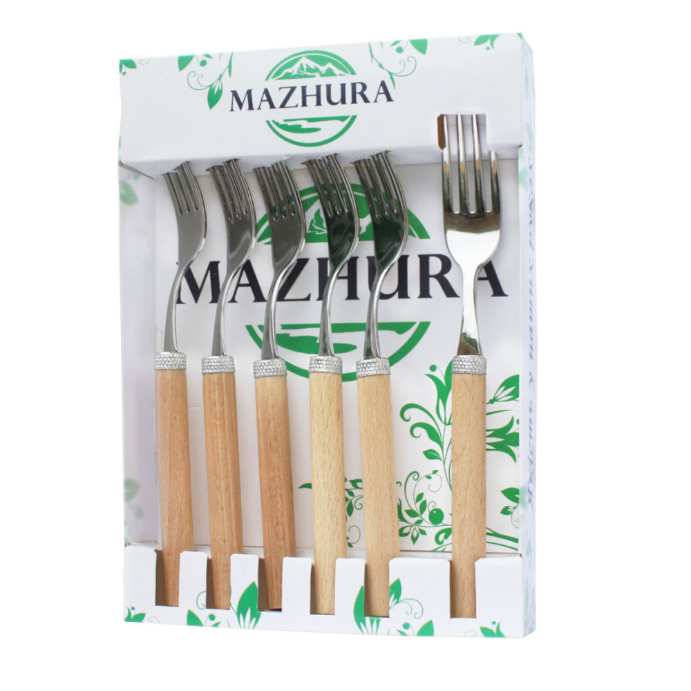 Набір столових виделок Mazhura Beech Wood MZ-505663 6 шт Київ - зображення 1