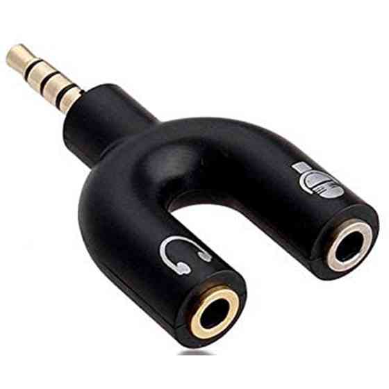 DM Адаптер 3.5mm 2-in-1 U-shaped Black Харків