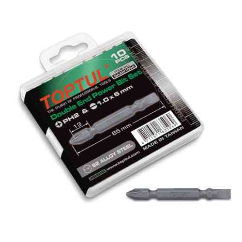 Набор бит двухсторонних 1/4" TOPTUL PH2хSL6 L65мм 10шт. GAAW1004 Харків