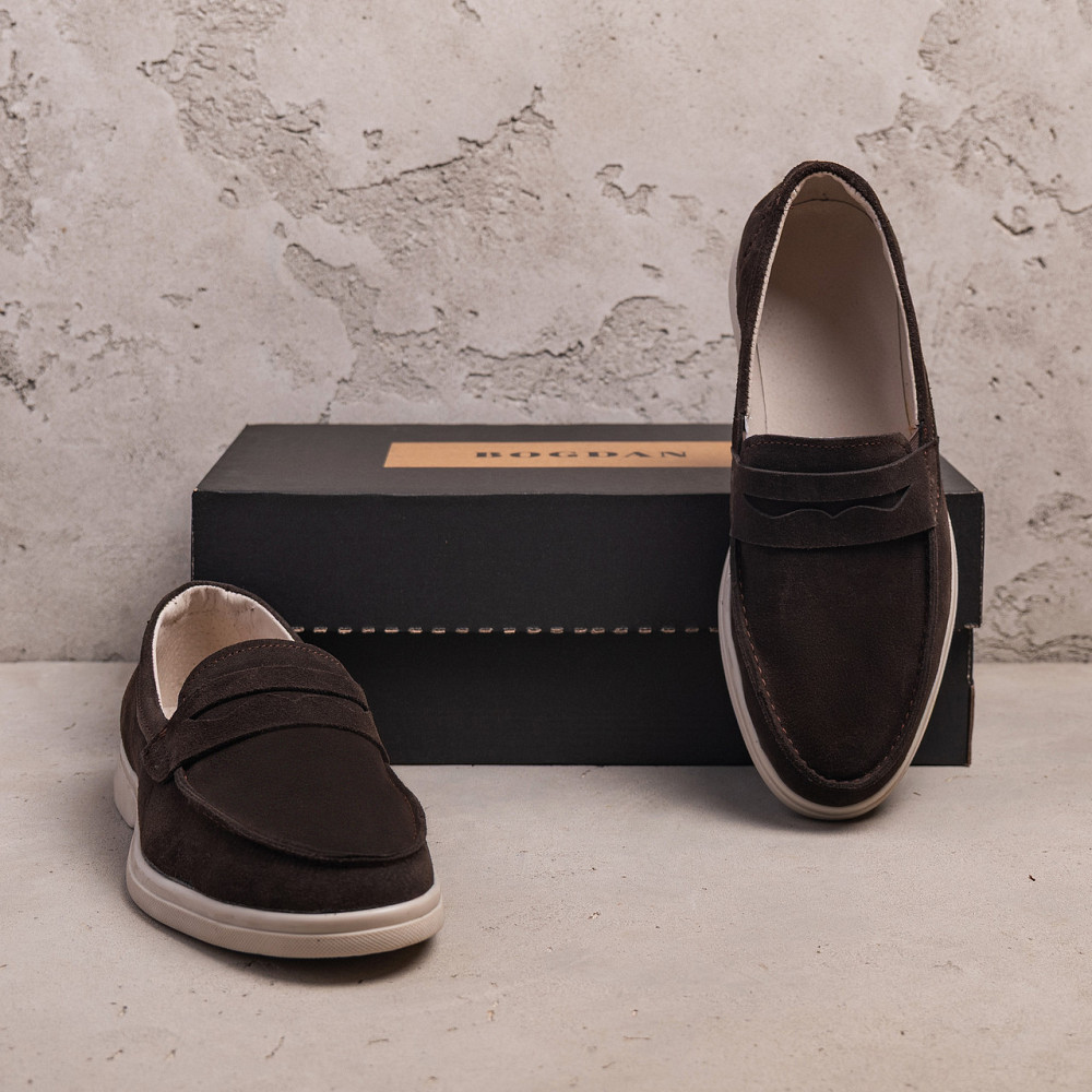 Мужские кожаные лоферы Dark Chocolate Київ - зображення 6