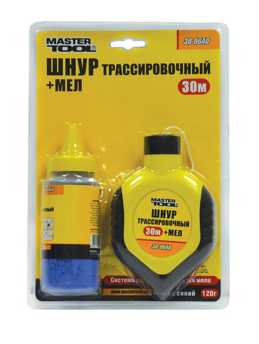 Набор для разметки трассировочный MASTERTOOL шнур 30 м, мел 30-0640 Харків - зображення 2